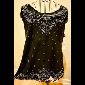 Beaded Scallop Trim Empire Waist Top - Dress Barn